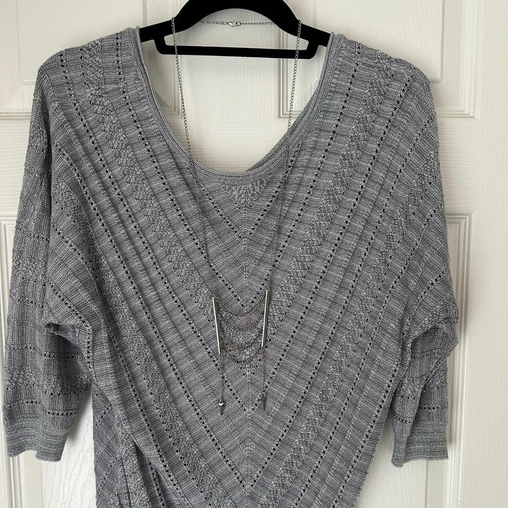 2 for $13 Silver colored long fashion necklace - Picture 2 of 3